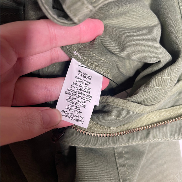 NEW! Nili Lotan 4 French Military Pants Slouchy Cropped Cargos Cotton Army Green - Picture 11 of 12